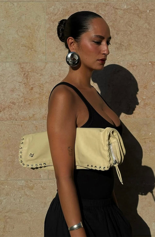 Annabelle Clutch Leather Bag Butter Yellow